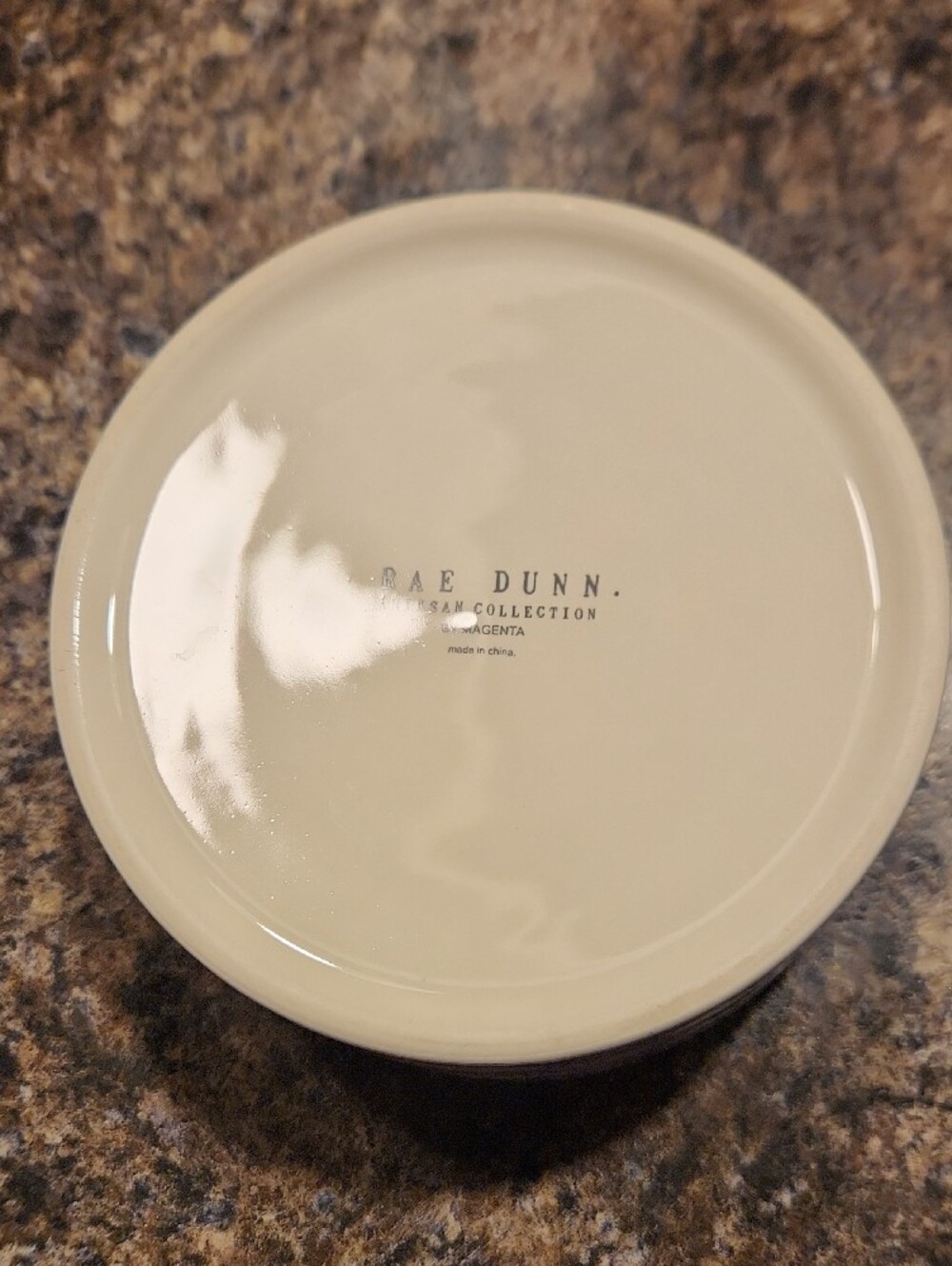 Rae Dunn White Ceramic Pet Bowl with Teal Interior - SLURP - Picture 4 of 5